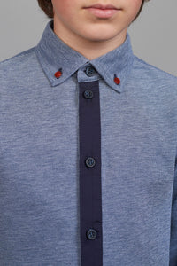 Contrast Buttons Printed Shirt