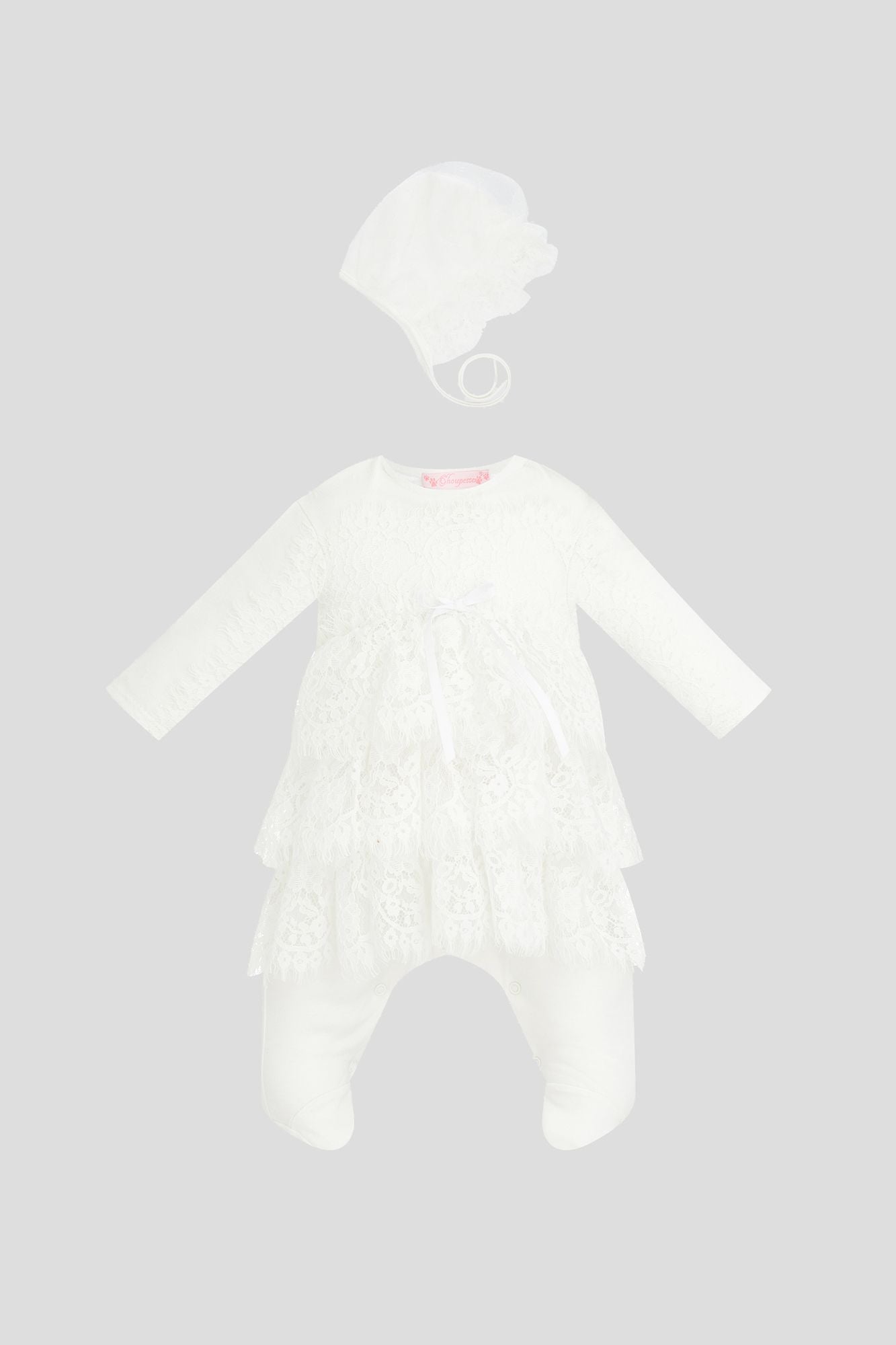 Flounced Lace Coverall-Dress