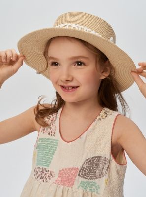 Lace Trim Straw Hat