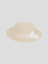 Load image into Gallery viewer, Lace Trim Straw Hat