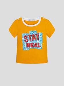 "Stay Real" Printed T-Shirt