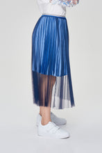 Load image into Gallery viewer, Sheer Overlay Pleated Skirt