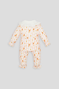 Bear Print Jacket and Pant Set