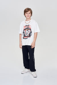 Top estampado "Listen Up"