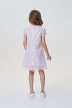 Load image into Gallery viewer, Feather Trim Sequins Boucle Dress
