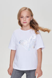 Camiseta con estampado de mariposas