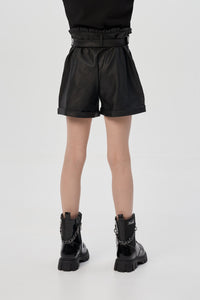 Leather Imitation Shorts