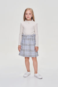 High Waist Checkered Skirt